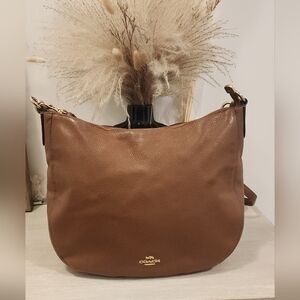 🌷Coach Elle Pebbled Leather Tan Brown Shoulder Hobo Bag🌷